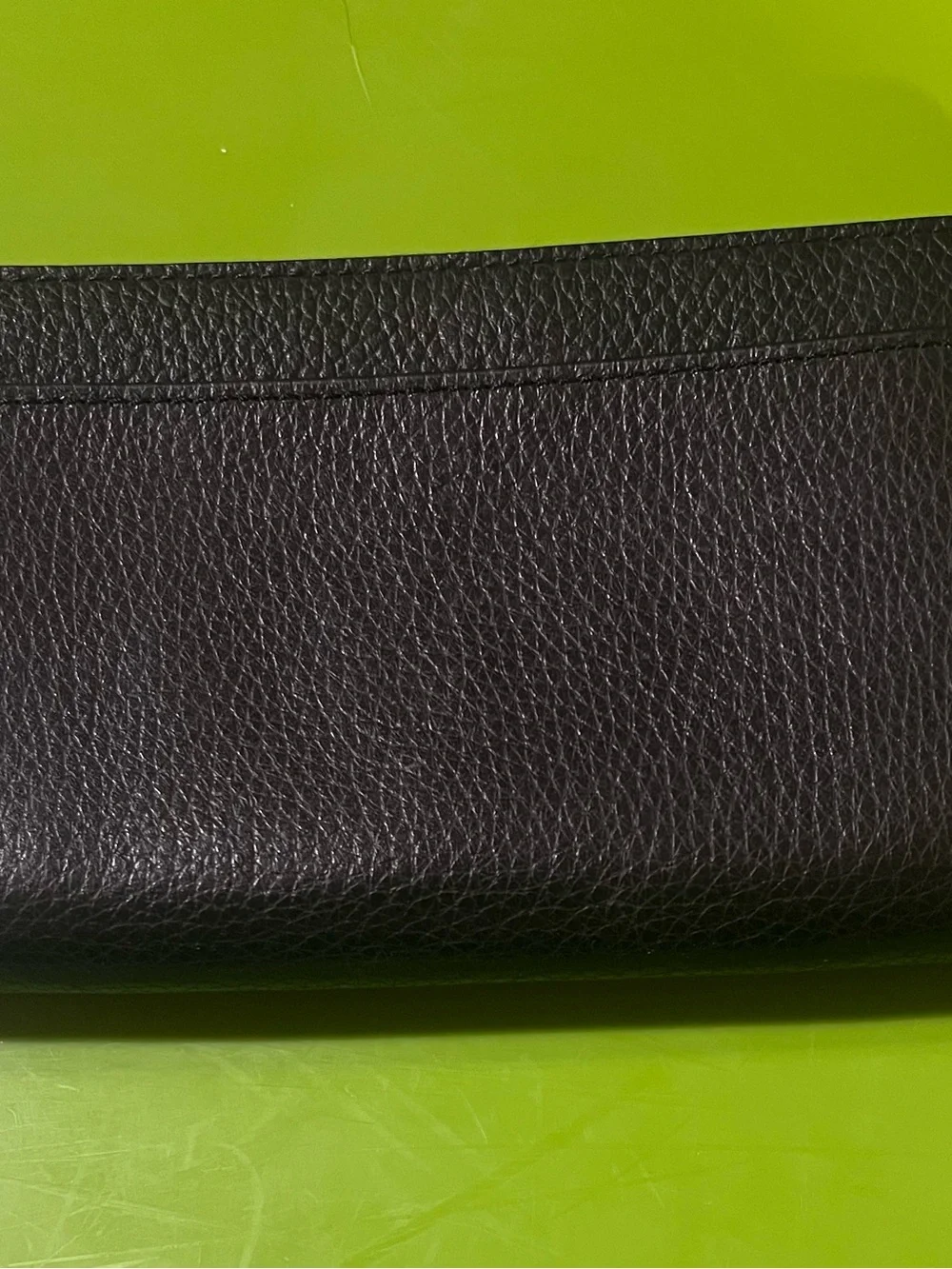 kate spade Black Pebbled Leather Wallet with White Logo